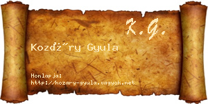 Kozáry Gyula névjegykártya