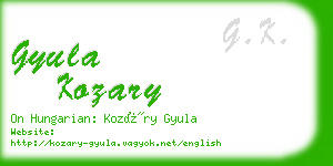 gyula kozary business card